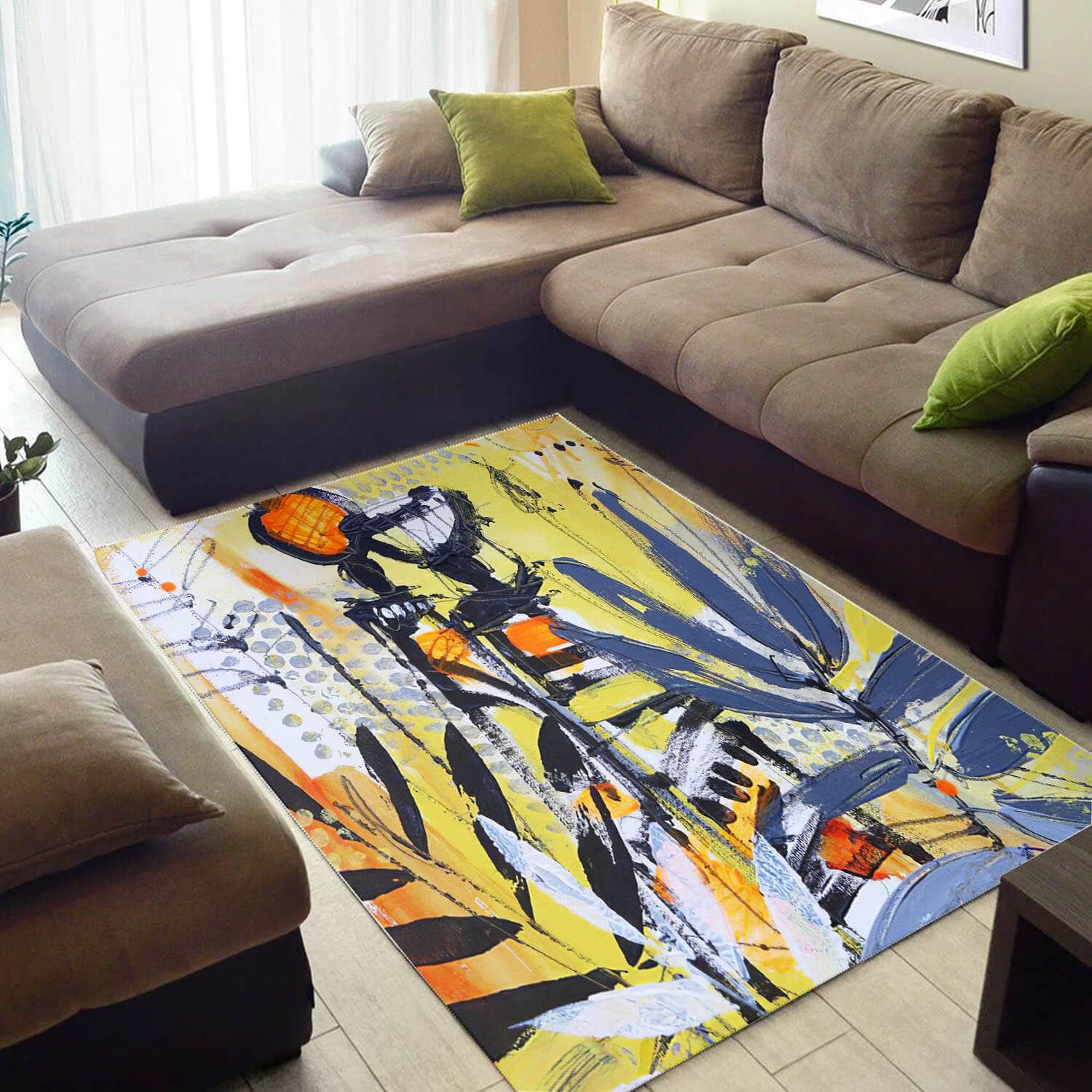 Inspired African Pretty Afrocentric Melanin Girl Design Floor Living Room Rug