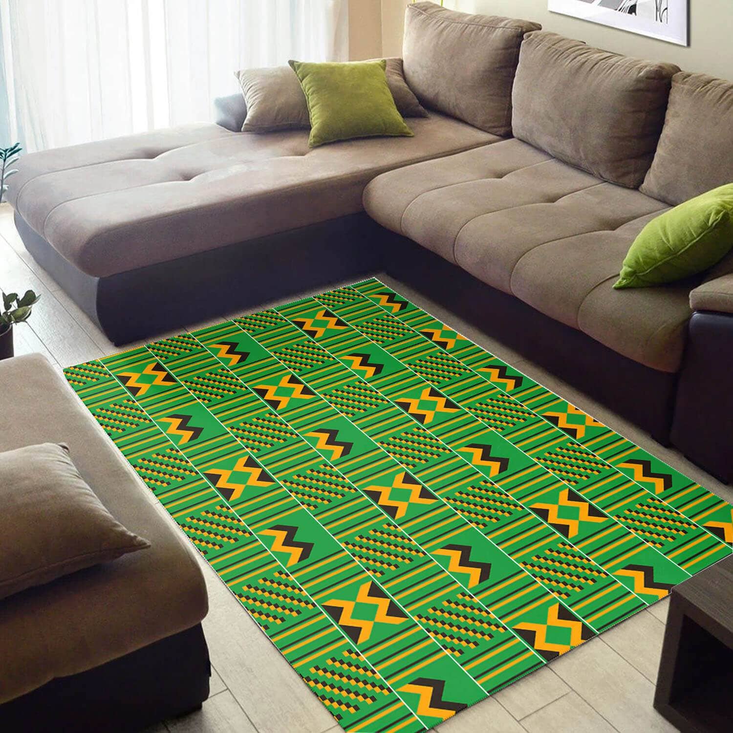 Inspired African Style Unique Afro American Afrocentric Pattern Art Design Floor Carpet House Rug