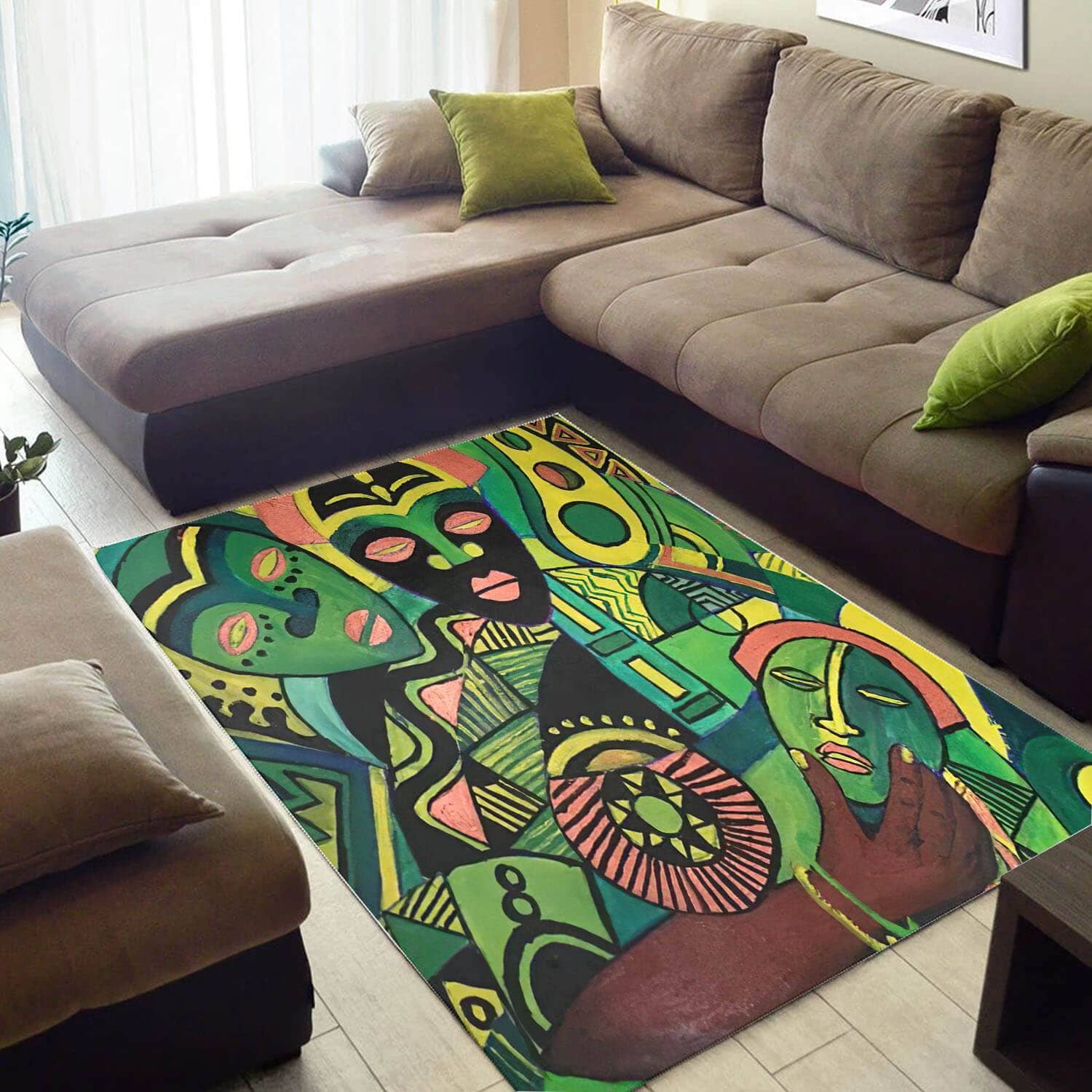 Inspired African Unique Afrocentric Art Style Carpet Room Rug