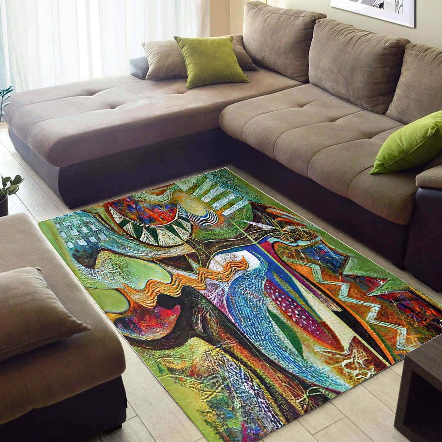 Inspired African Unique American Black Art Afrocentric Pattern Large Style Rug