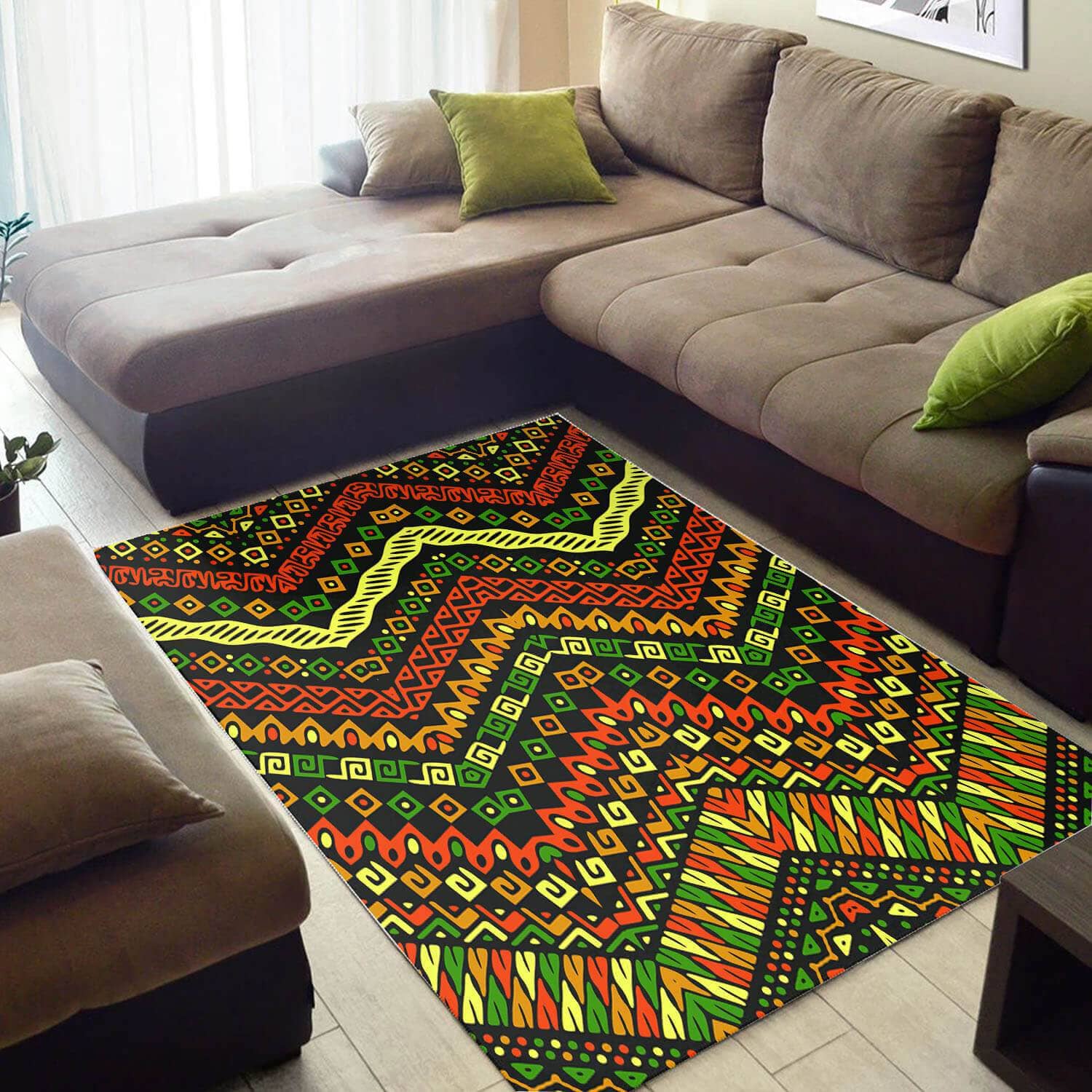 Inspired African Vintage Natural Hair Afrocentric Art Design Floor Carpet Style Rug