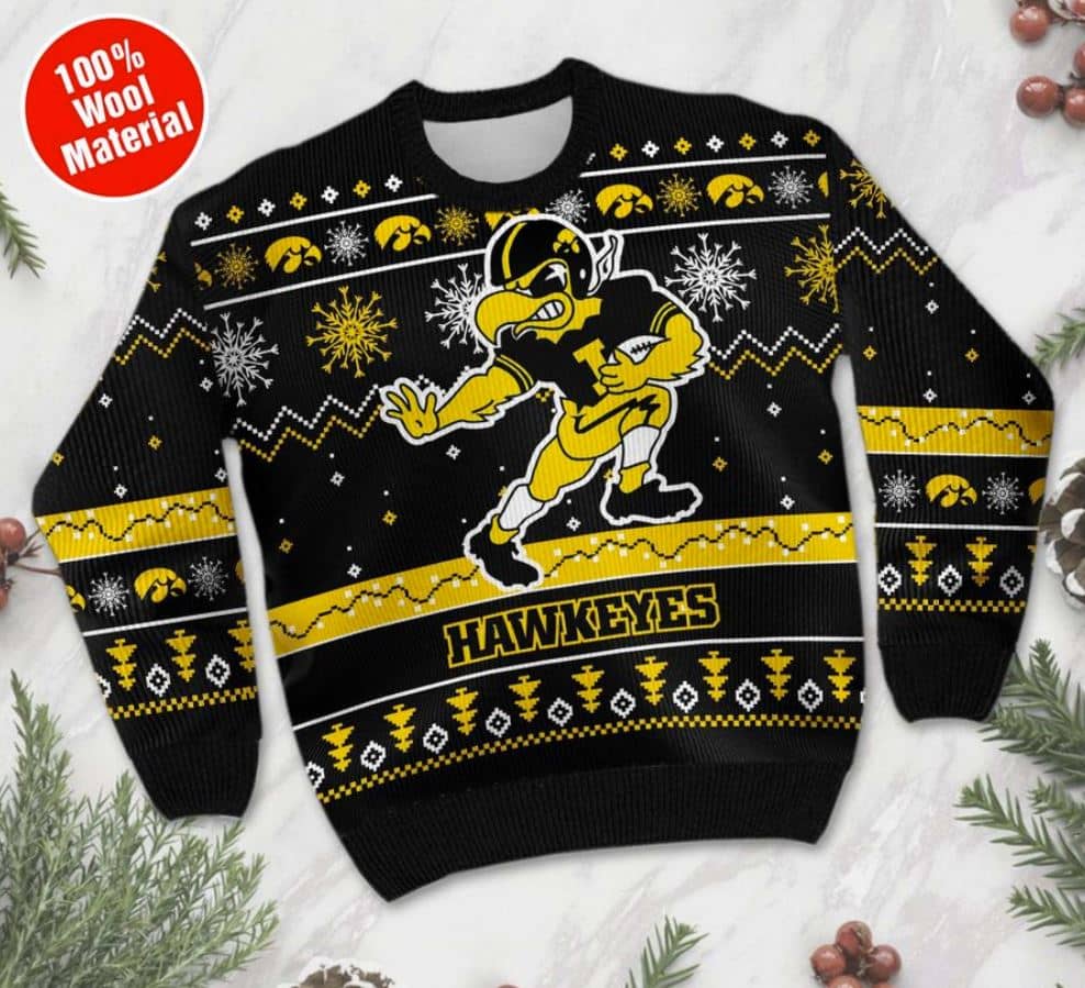 Inktee Store - Iowa Hawkeyes Football Ugly Christmas Sweater Image