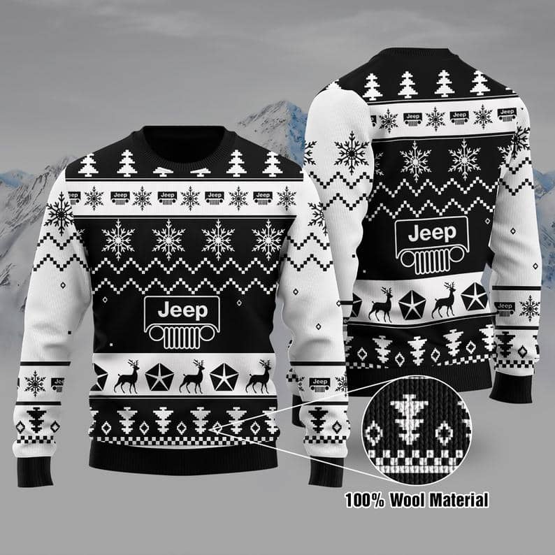 Jeep Christmas 100% Wool Lover Girl Ugly Sweater