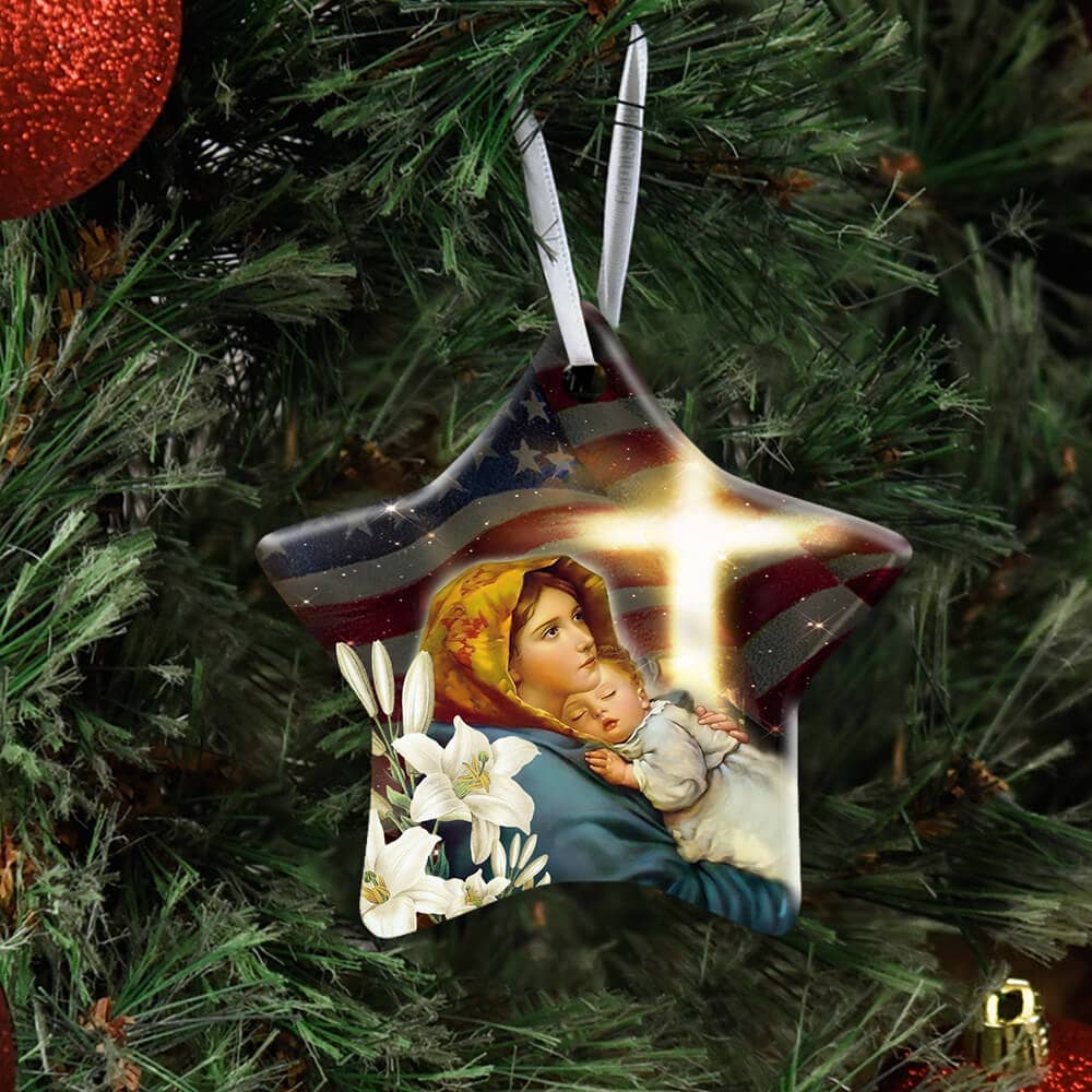 Jesus And Mary Ceramic Heart Ornament Personalized Gifts
