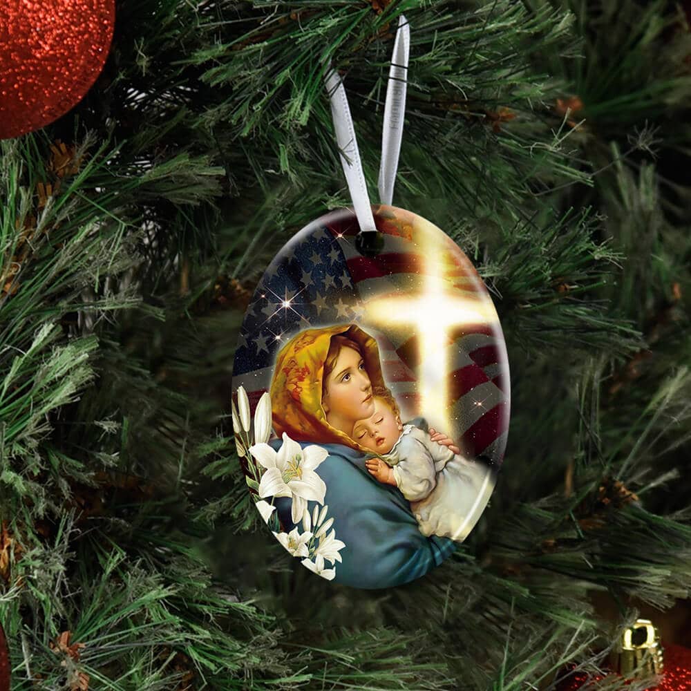 Jesus And Mary Ceramic Star Ornament Personalized Gifts
