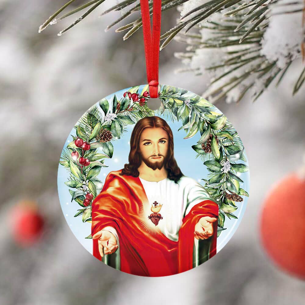 Jesus Christian Ceramic Circle Ornament Personalized Gifts