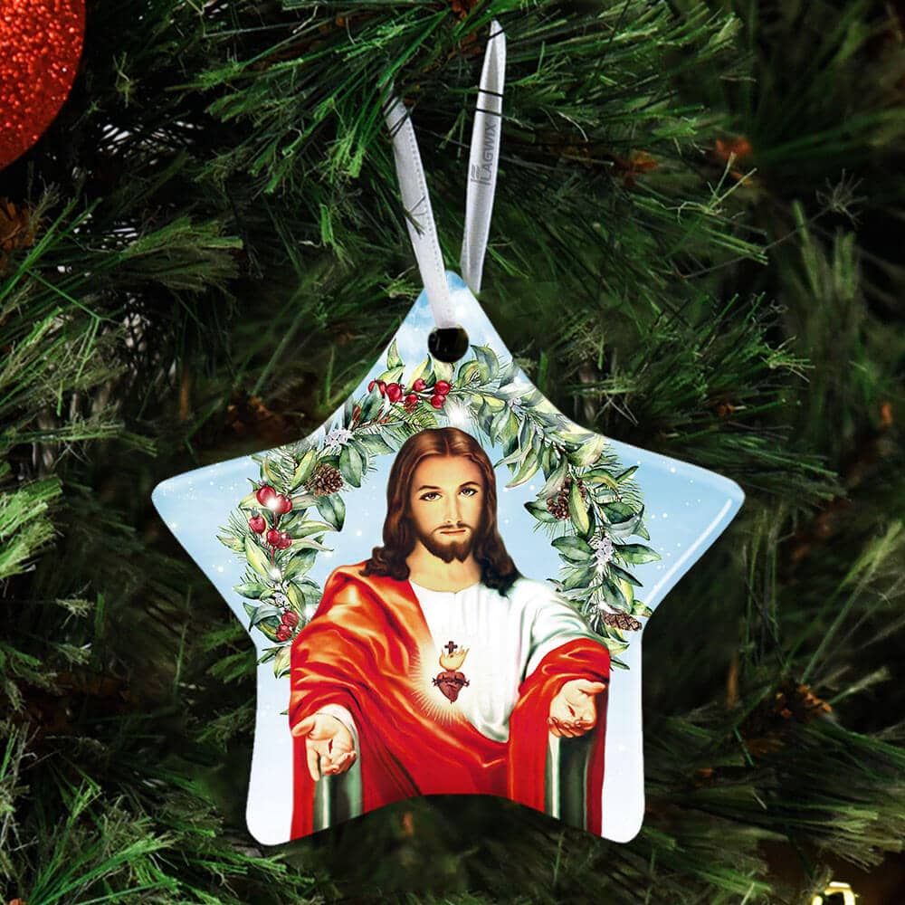 Jesus Christian Ceramic Heart Ornament Personalized Gifts