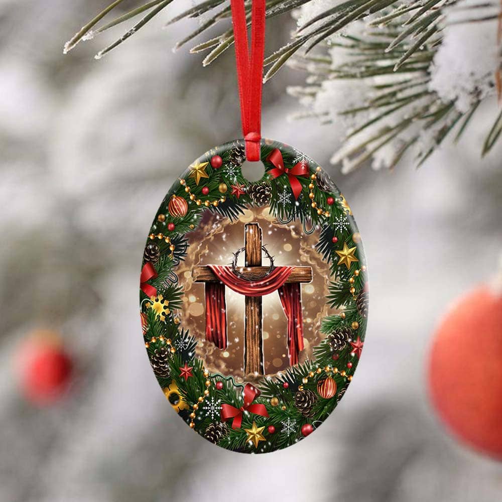 Jesus Christian Cross Christmas No11 Ceramic Star Ornament Personalized Gifts