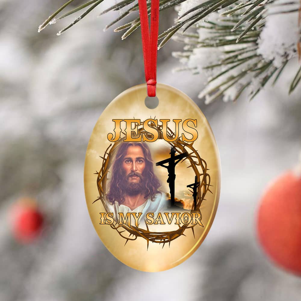 Jesus Is My Savior Christian Ceramic Star Ornament Personalized Gifts