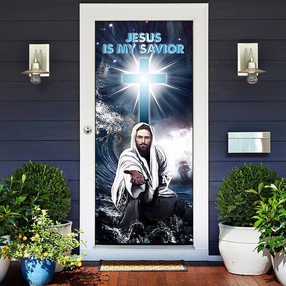 Inktee Store - Jesus Is My Savior Door Cover Image