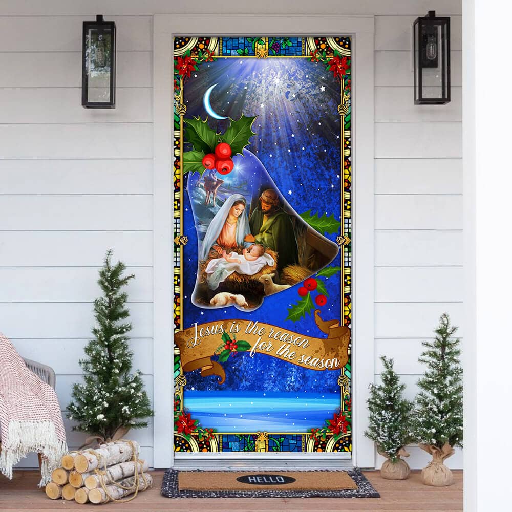 Jesus Is The Reason For The Season Christmas Door Cover