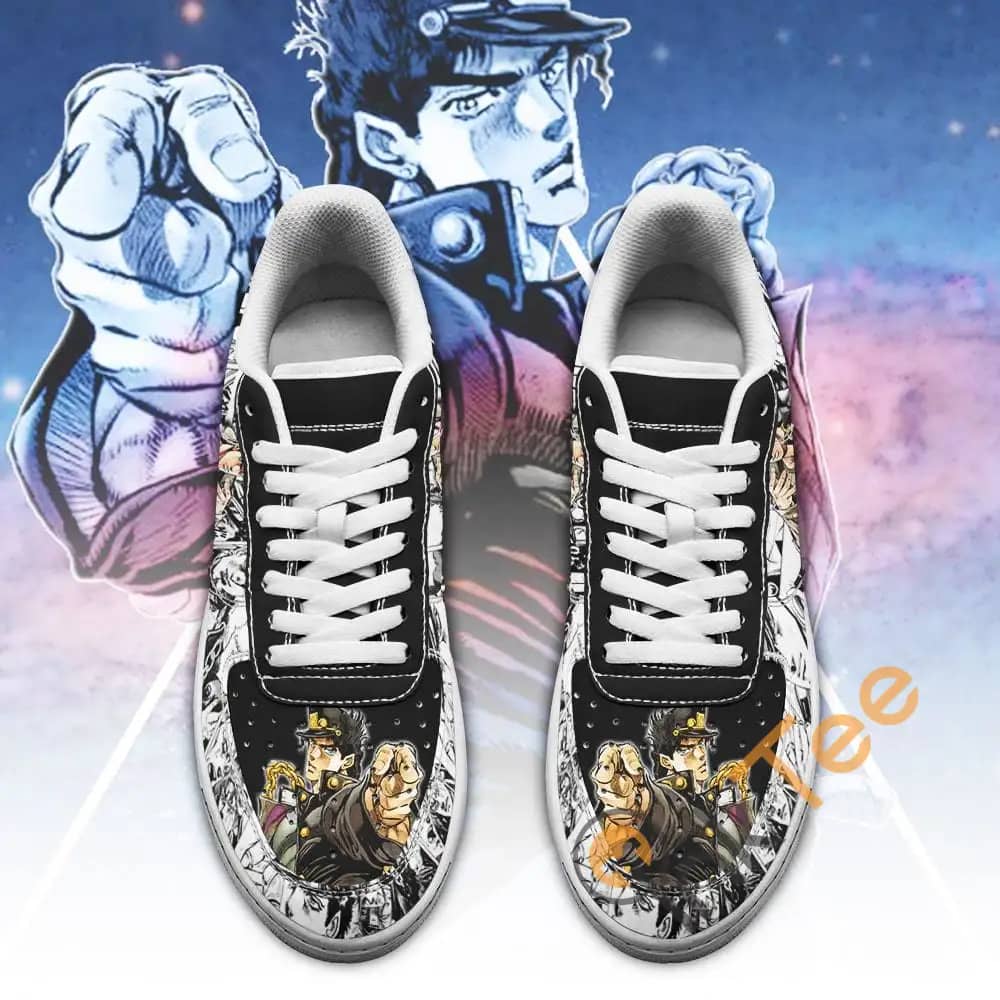 Jotaro Kujo Manga Style Jojo's Anime Fan Gift Amazon Nike Air Force Shoes