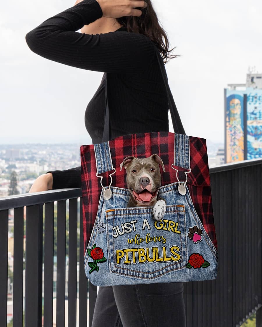 Inktee Store - Just A Girl Who Loves Pitbulls All-Over Tote Image