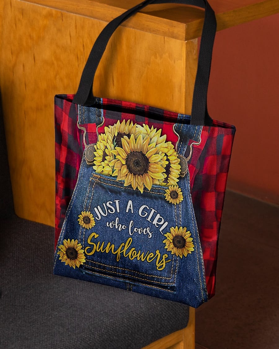 Inktee Store - Just A Girl Who Loves Sunflowers All-Over Tote Image