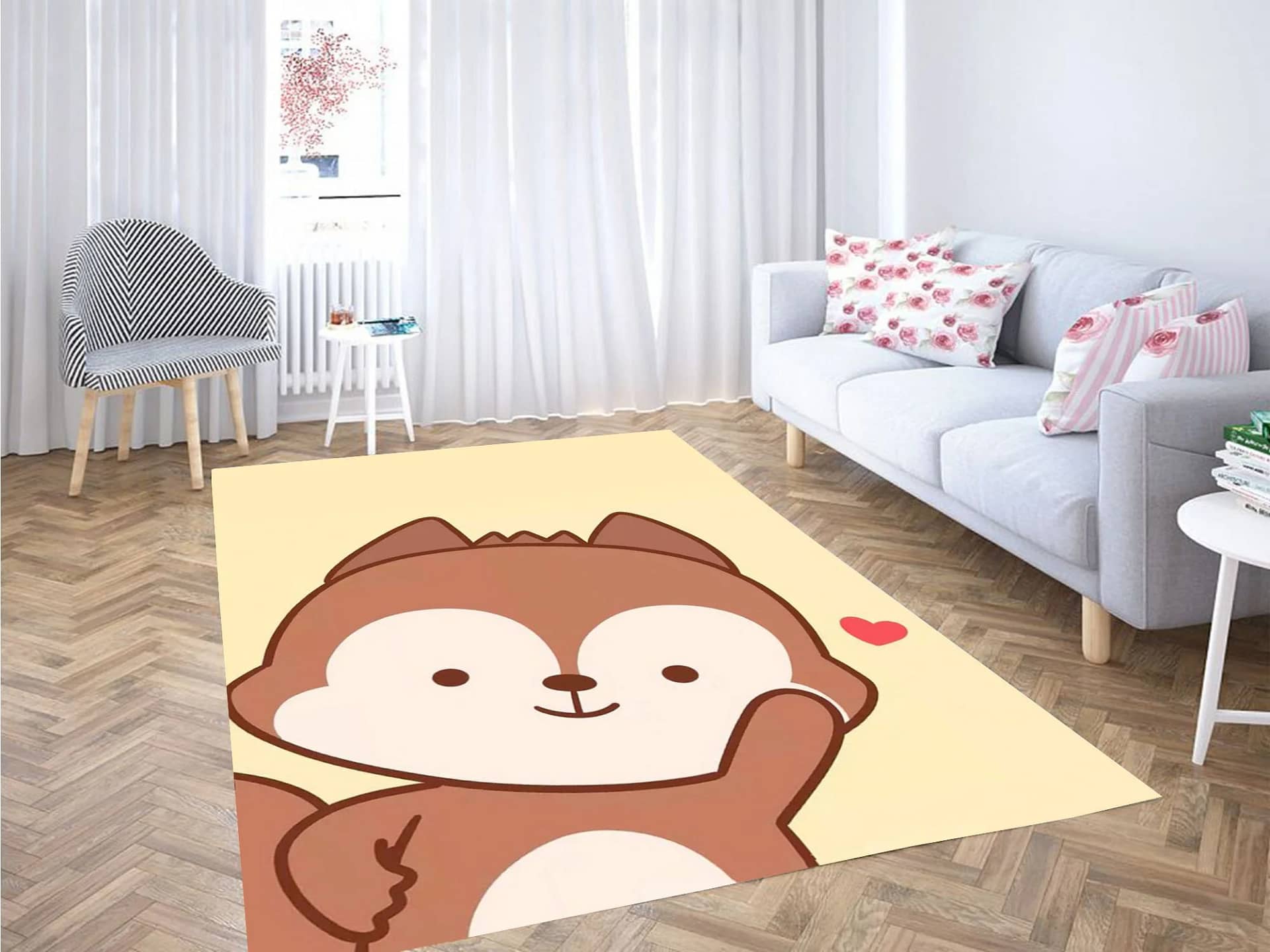 Kawaii Love Cartoon Carpet Rug