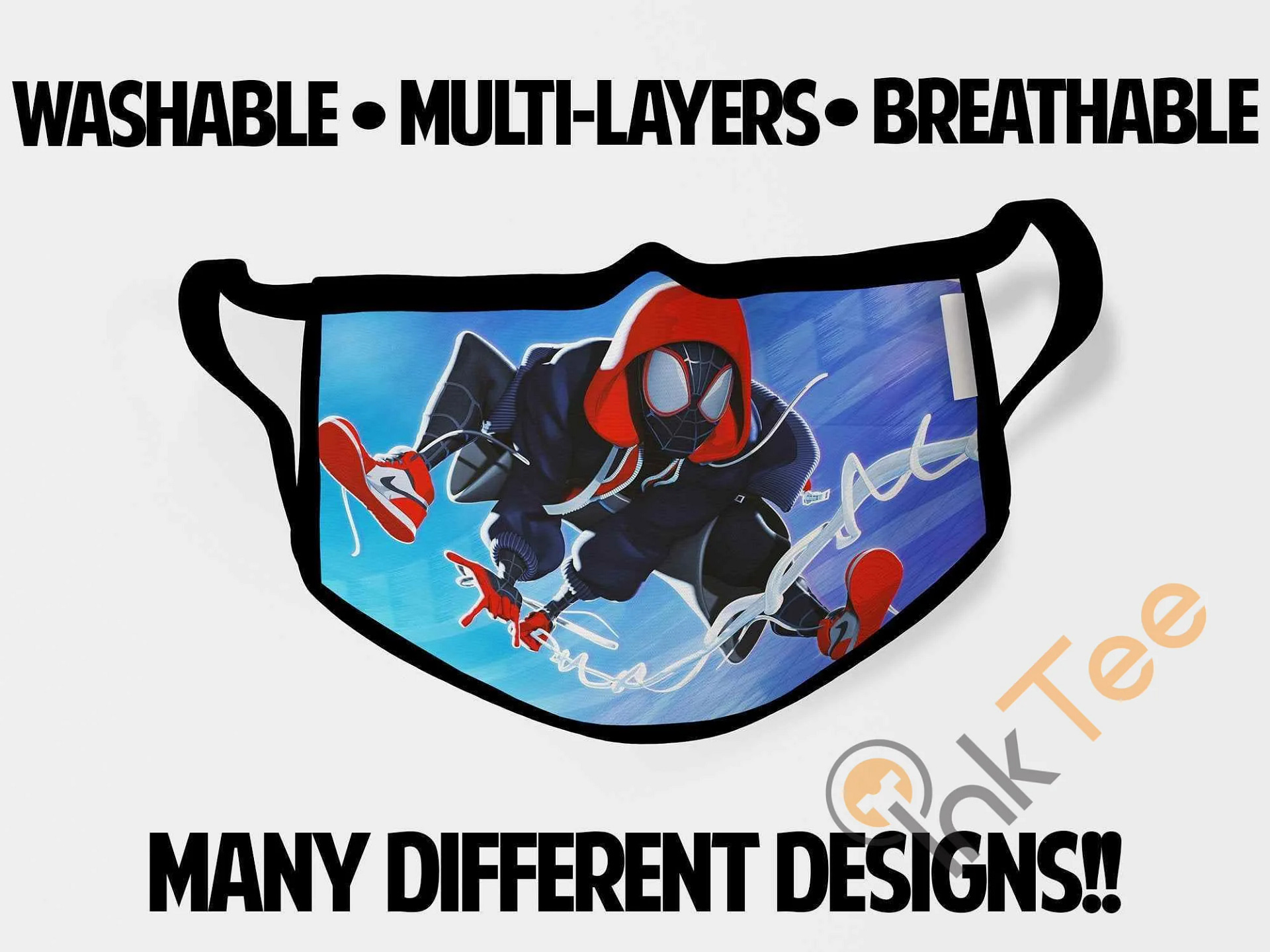 Kids Spiderman Miles Morales Childrens Reusable 5025 Face Mask