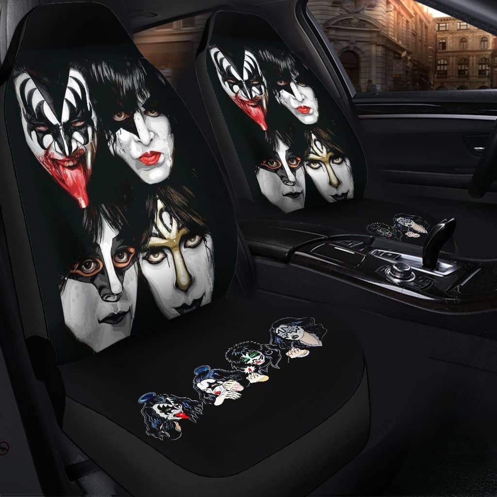 Kiss Band Face Car Seat Covers