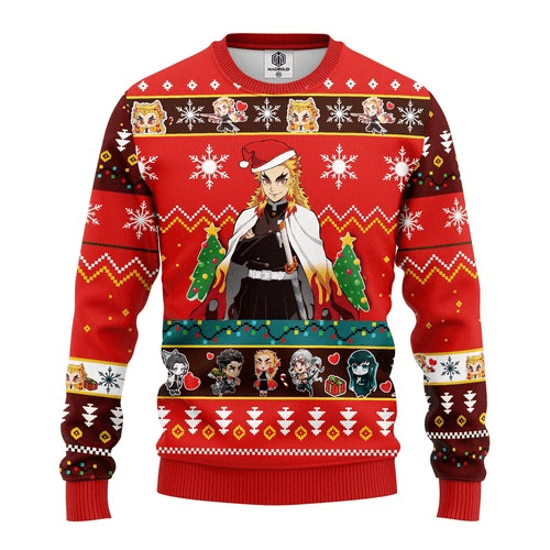 Kyojuro Rengoku Demon Slayer Anime Christmas Ugly Sweater