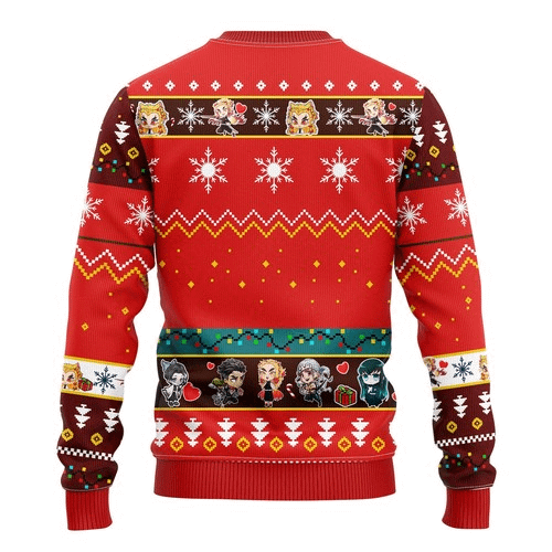 Inktee Store - Kyojuro Rengoku Demon Slayer Anime Christmas Ugly Christmas Sweater Image