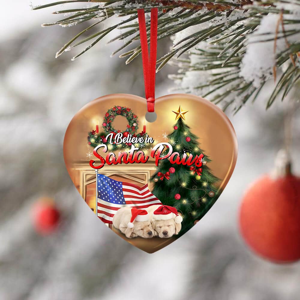 Labrador Santa Paws Ceramic Star Ornament Personalized Gifts