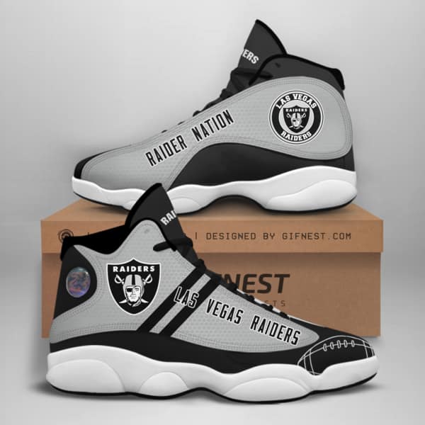 Las Vegas Raiders Custom No91 Air Jordan Shoes