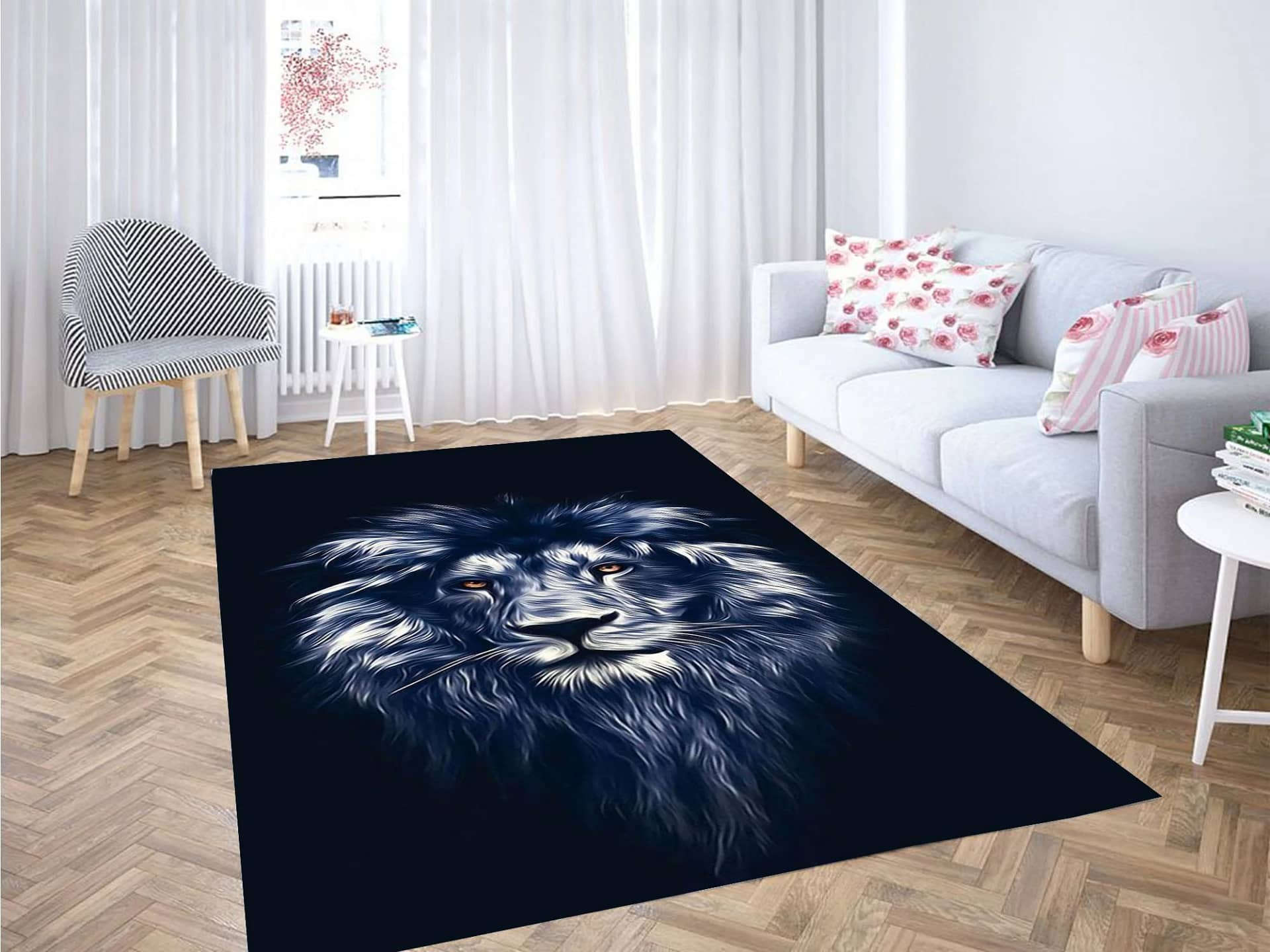Lion Face Wallpaper Carpet Rug