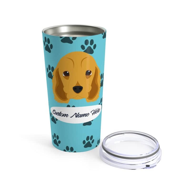 Love My Cocker Spaniel - Personalized Custom  Travel Mug For Hot Coffee Cold Drinks - 20oz With Lid Dishwasher Safe Stainless Steel Tumbler
