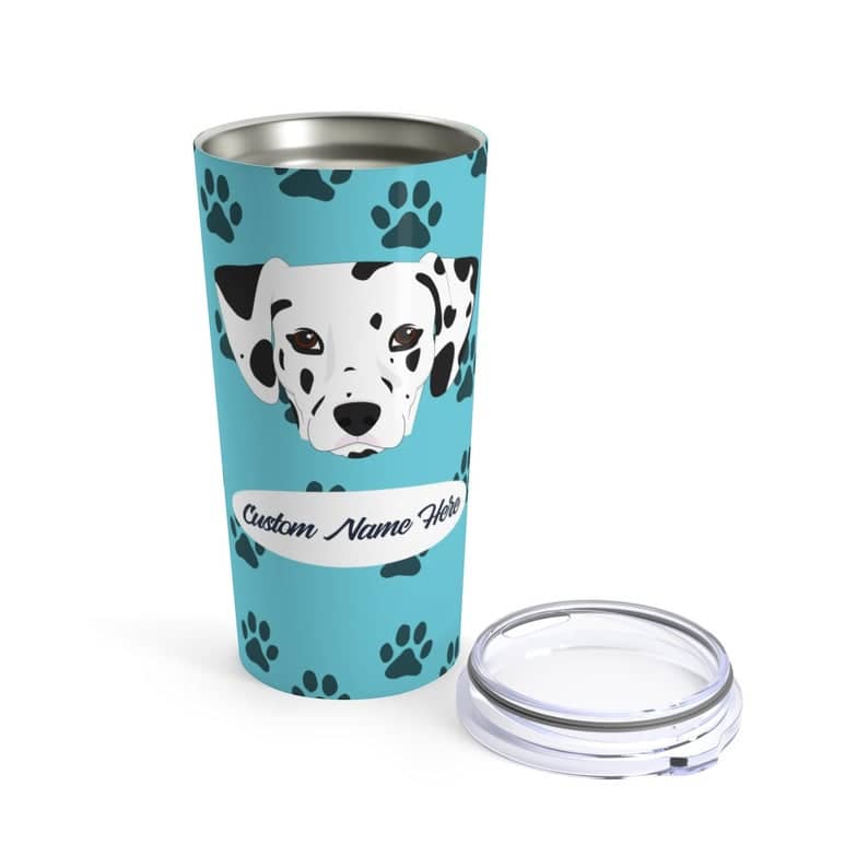 Love My Dalmatian - Personalized Custom  Travel Mug For Hot Coffee Cold Drinks - 20Oz With Lid Dishwasher Safe Stainless Steel Tumbler
