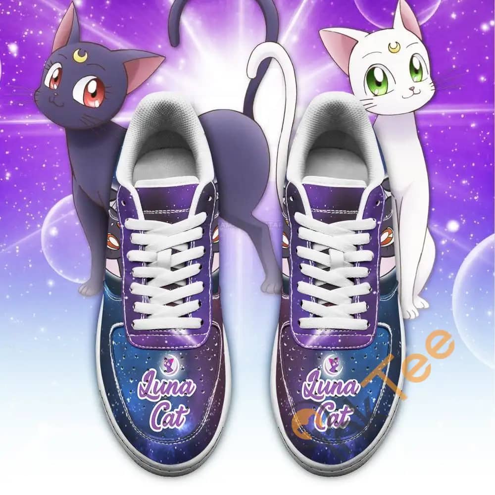 Luna Cat Sailor Moon Anime Fan Gift Amazon Nike Air Force Shoes