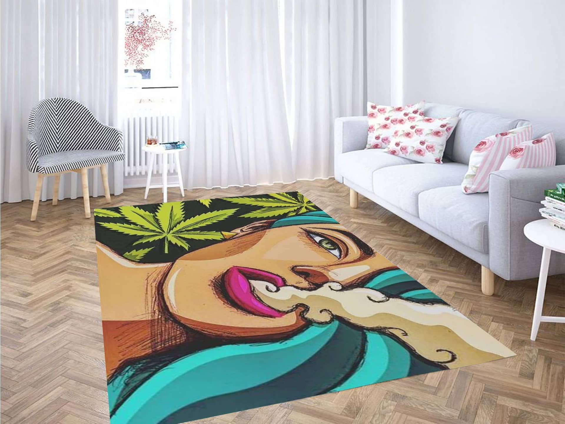 Marihuana Dibujo Mujer Carpet Rug