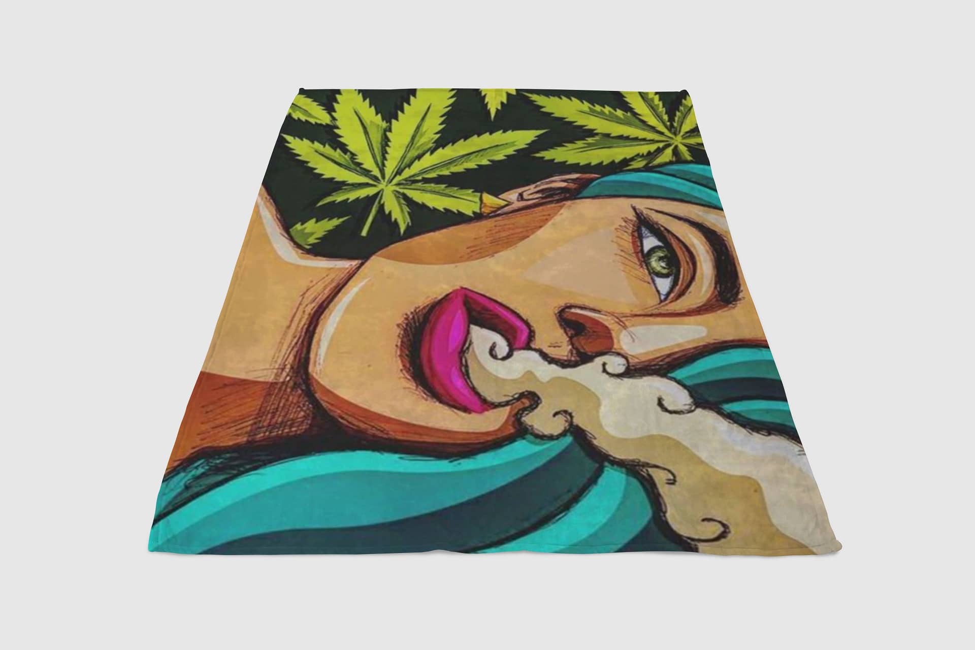 Marihuana Dibujo Mujer Fleece Blanket