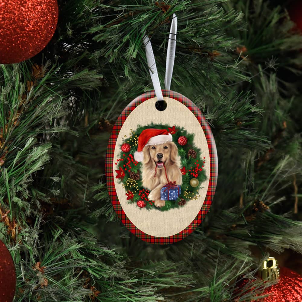 Merry Christmas Golden Retriever Ceramic Star Ornament Personalized Gifts