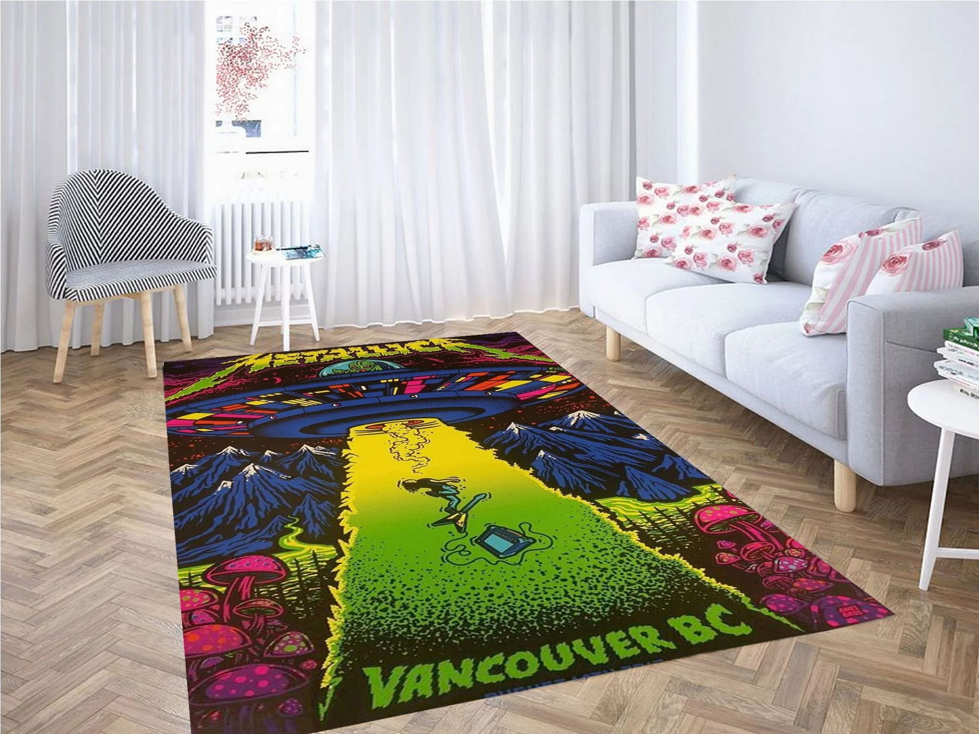 Metallica Vancouver Concert Poster Carpet Rug