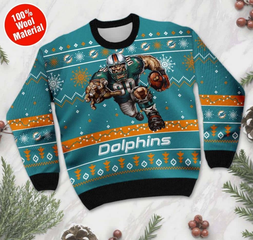 Inktee Store - Miami Dolphins Ugly Christmas Sweater Image