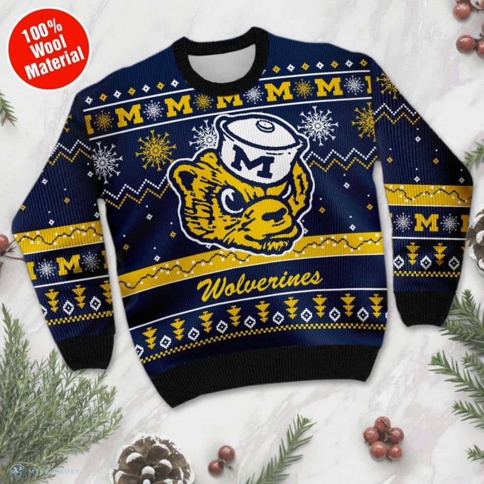 Inktee Store - Michigan Wolverines Football Ugly Christmas Sweater Image