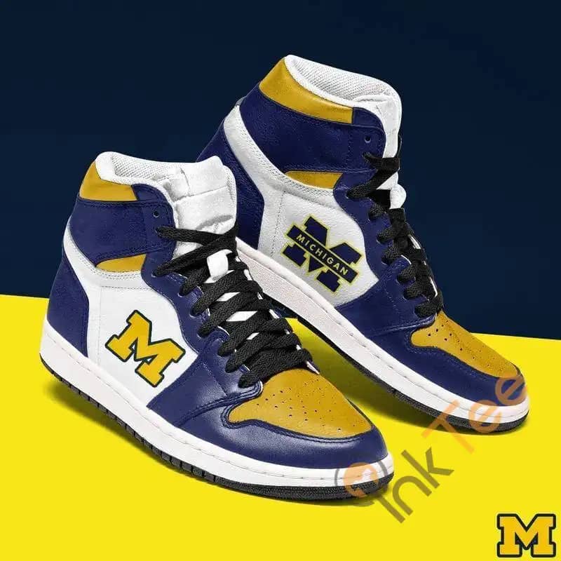 Michigan Wolverines Ncaa Michigan Wolverines Football Custom Sneakers It1911 Air Jordan Shoes
