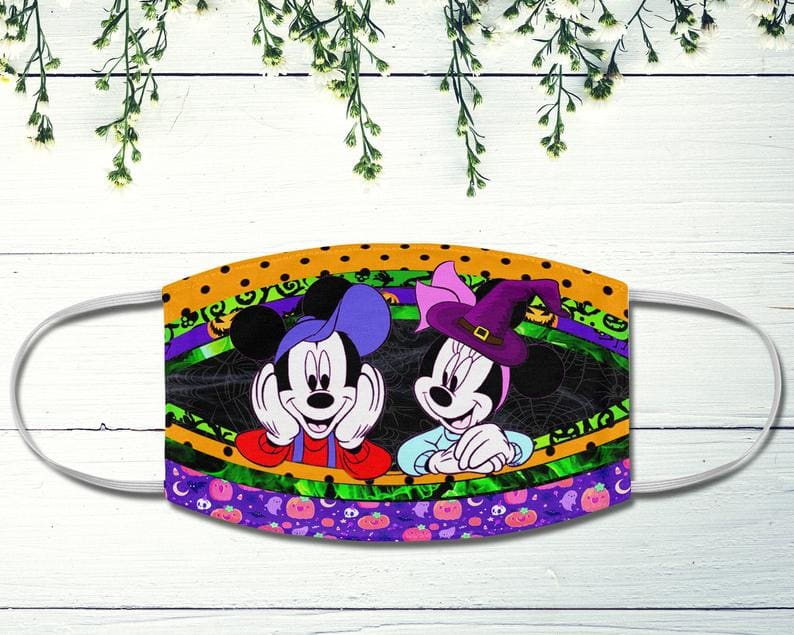 Mickey Minnie Halloween Happy Disney Trick Or Treat Witch Fans Theme Face Mask