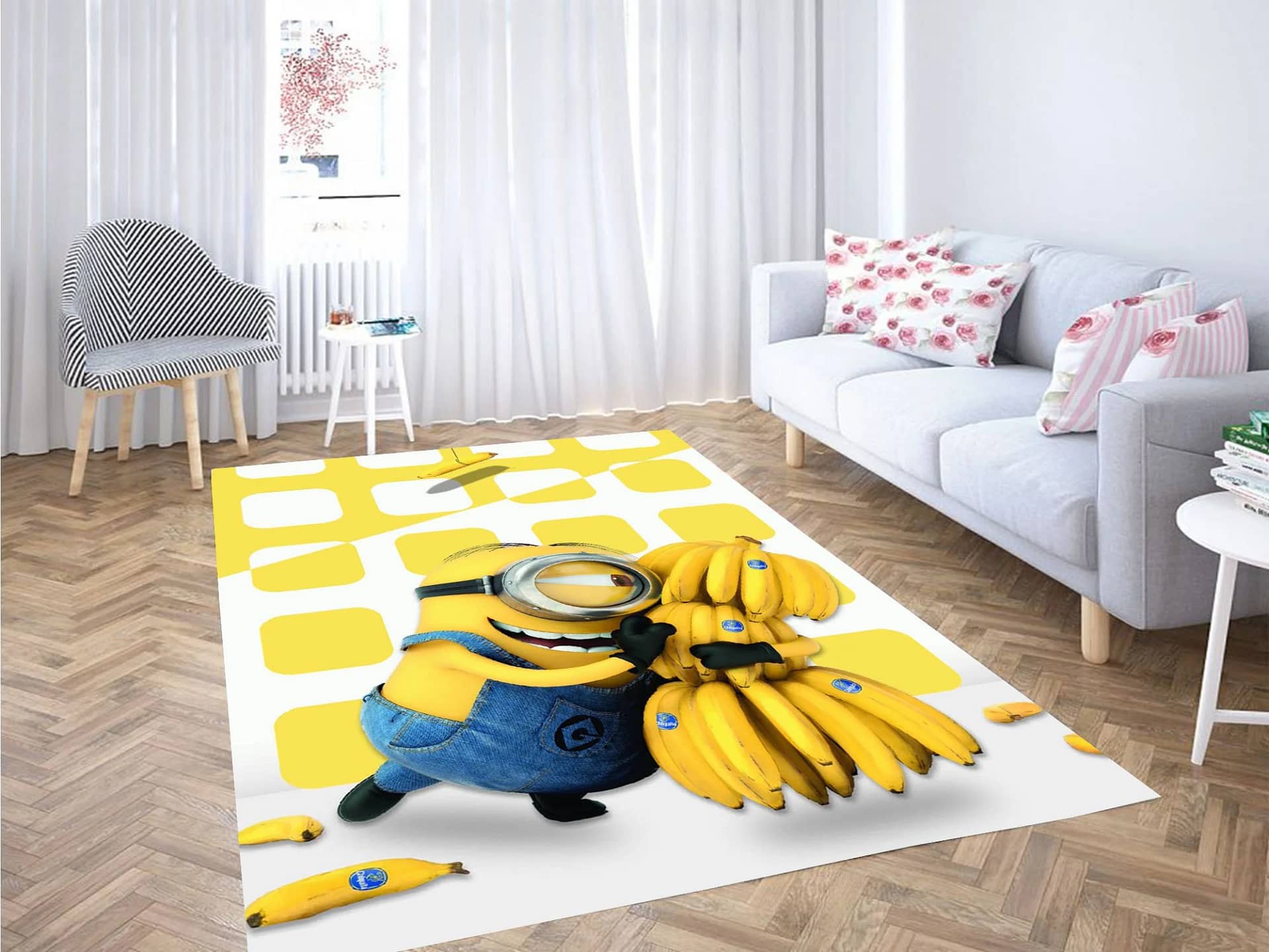 Minion And Banana Carpet Rug