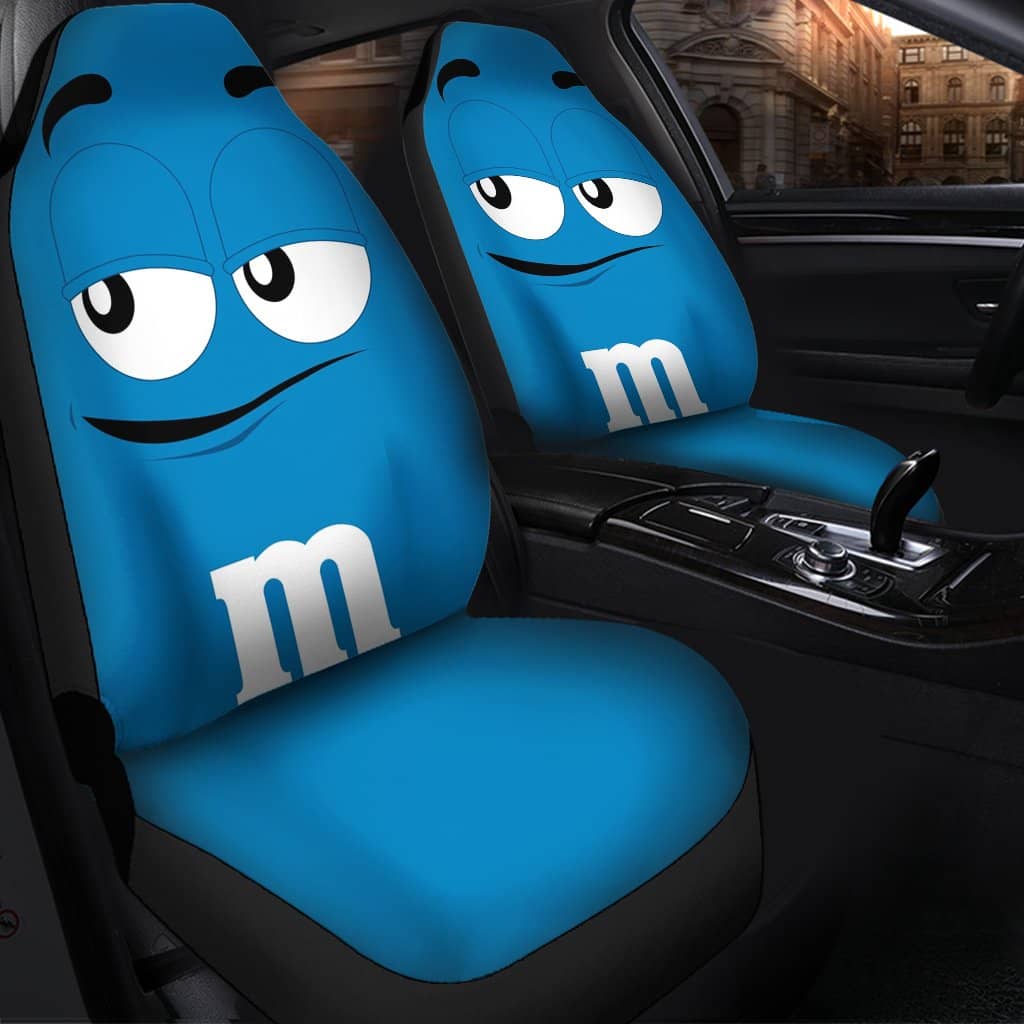 M&Amp;M Blue Chocolate Car Seat Covers