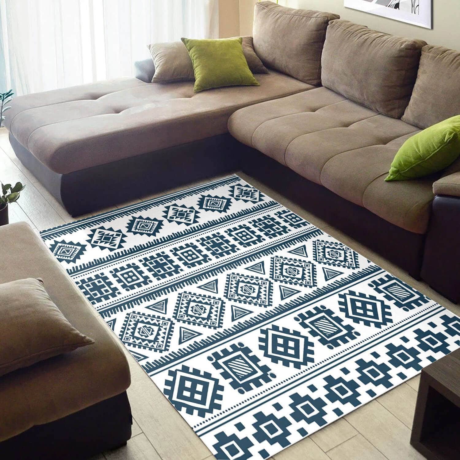 Modern African Abstract Style Afrocentric Art Design Floor Carpet Inspired Living Room Rug