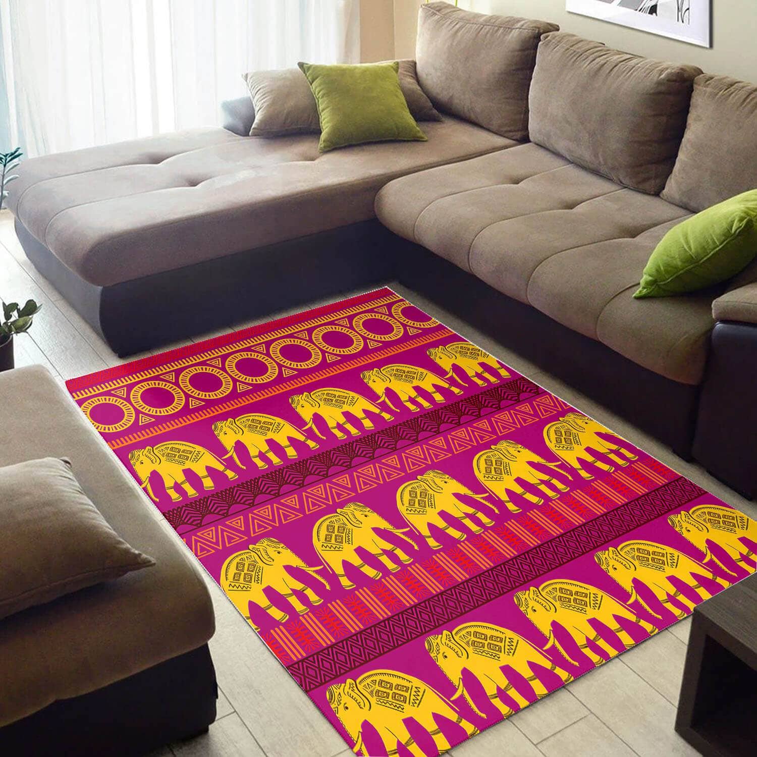 Modern African Afrocentric Art Themed Room Rug