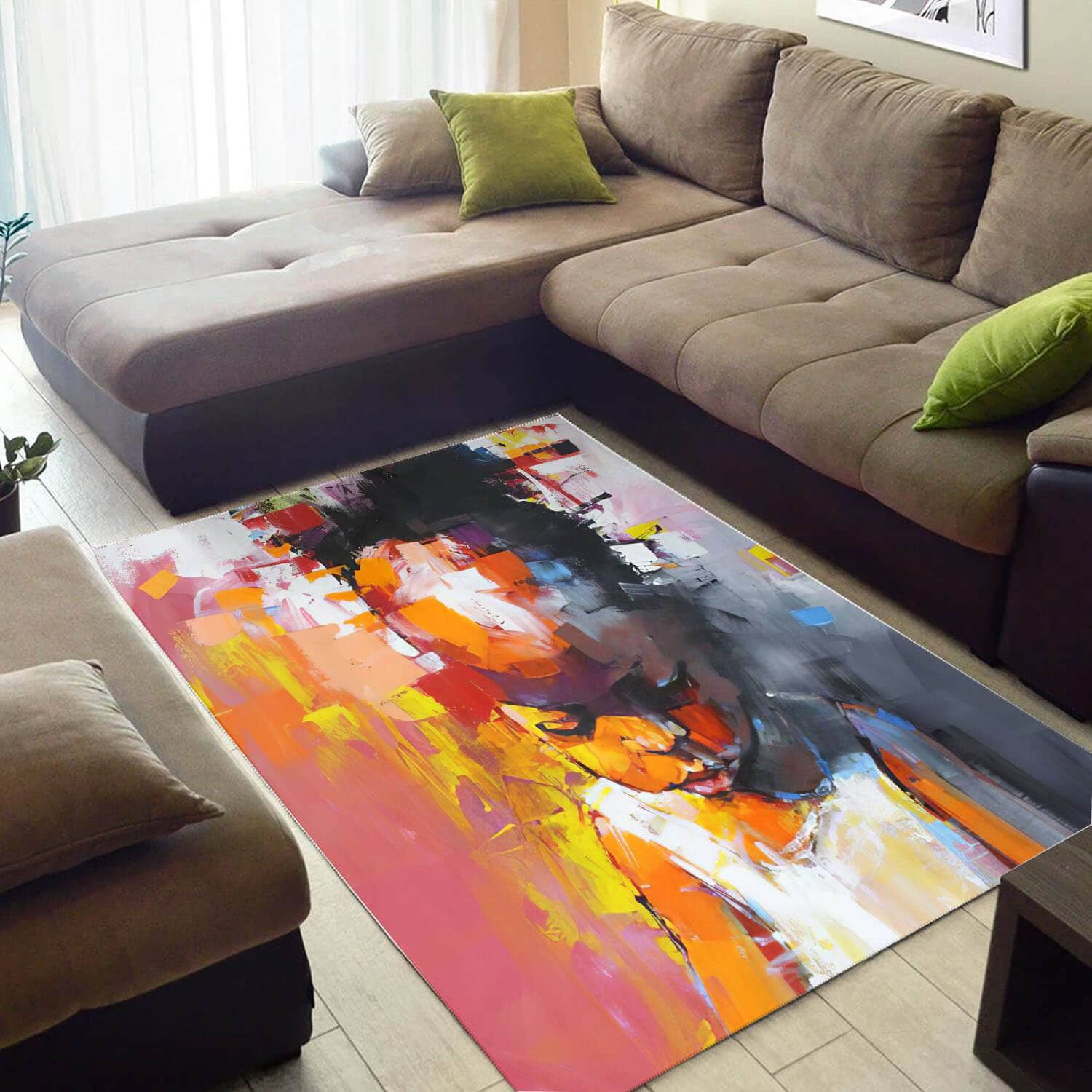 Modern African American Beautiful Afrocentric Melanin Girl Style Carpet Themed Home Rug