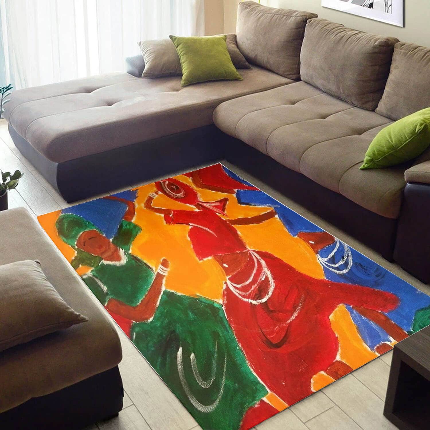 Modern African American Beautiful Themed Woman Design Floor Inspired Living Room Rug
