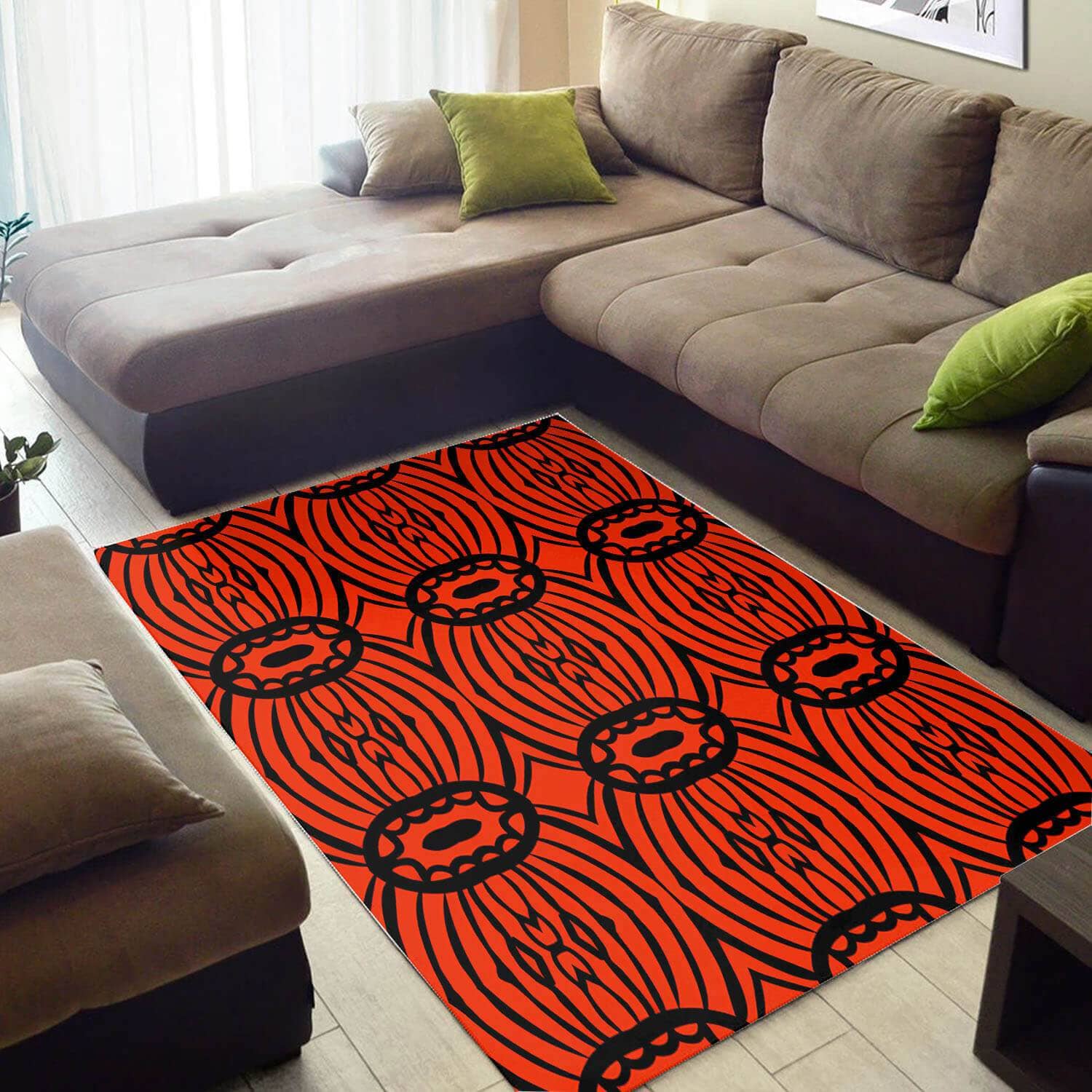 Modern African American Black Art Afrocentric Pattern Large Living Room Rug