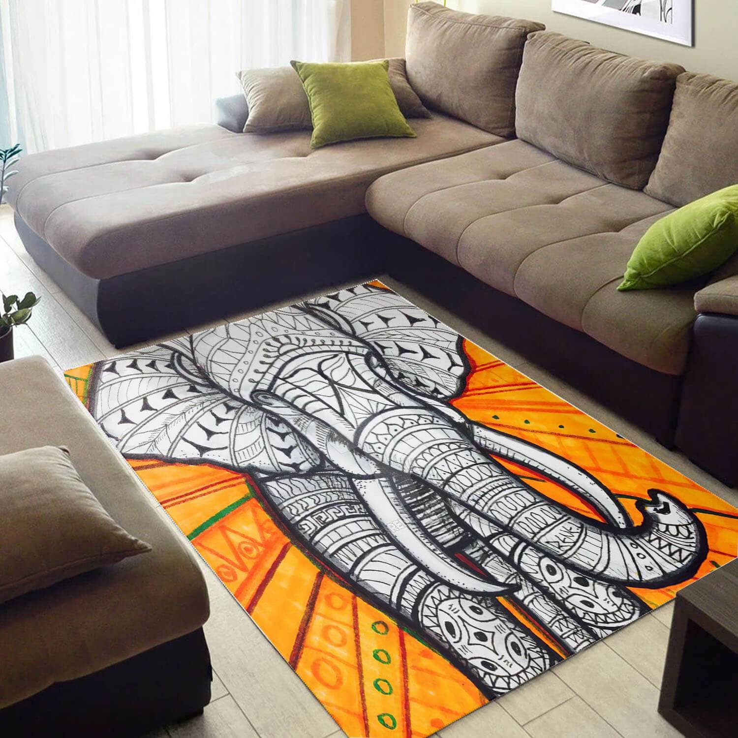 Modern African American Black Art Safari Animals Large Carpet Inspired Living Room Rug