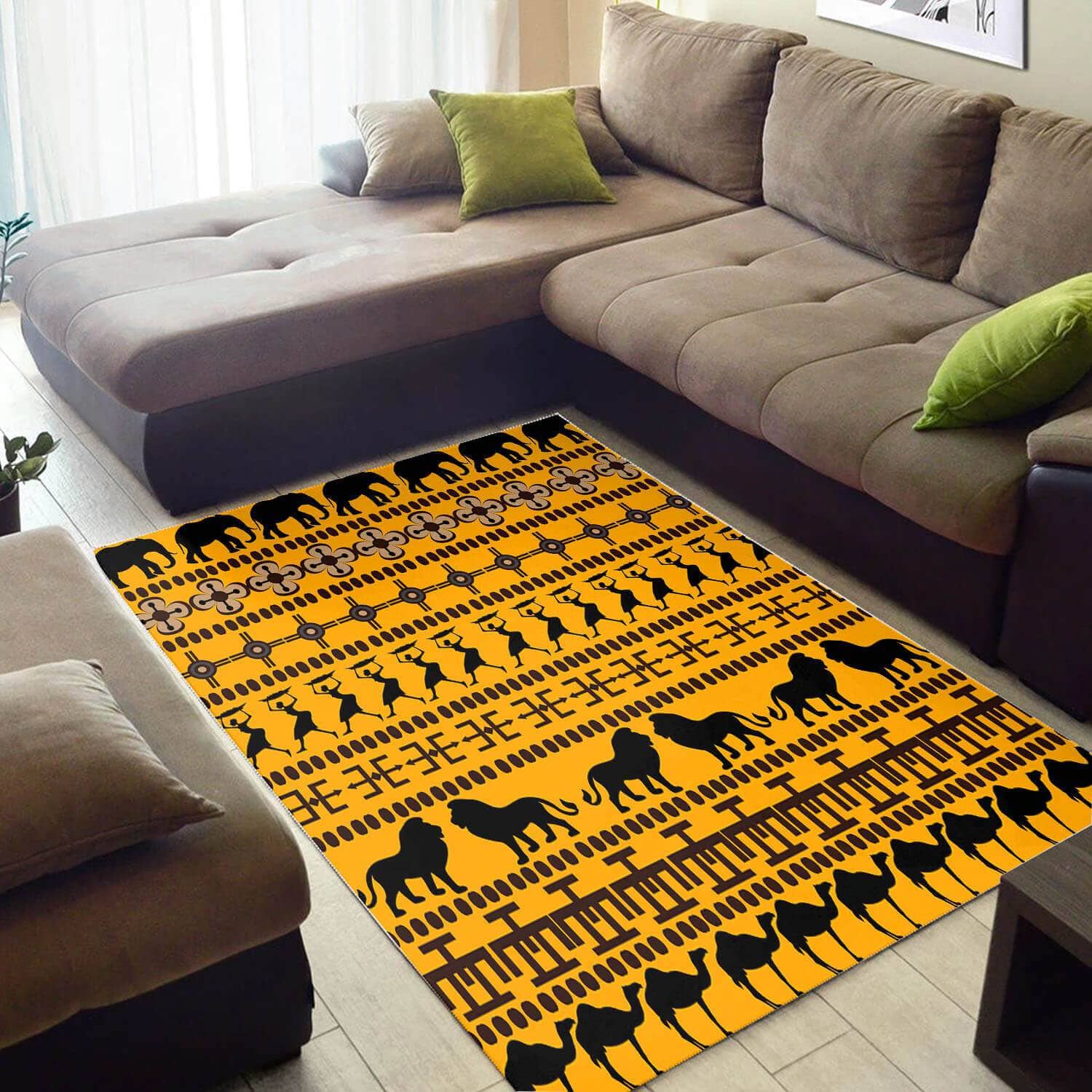Modern African American Holiday Black Art Ethnic Seamless Pattern Large Themed Home Rug