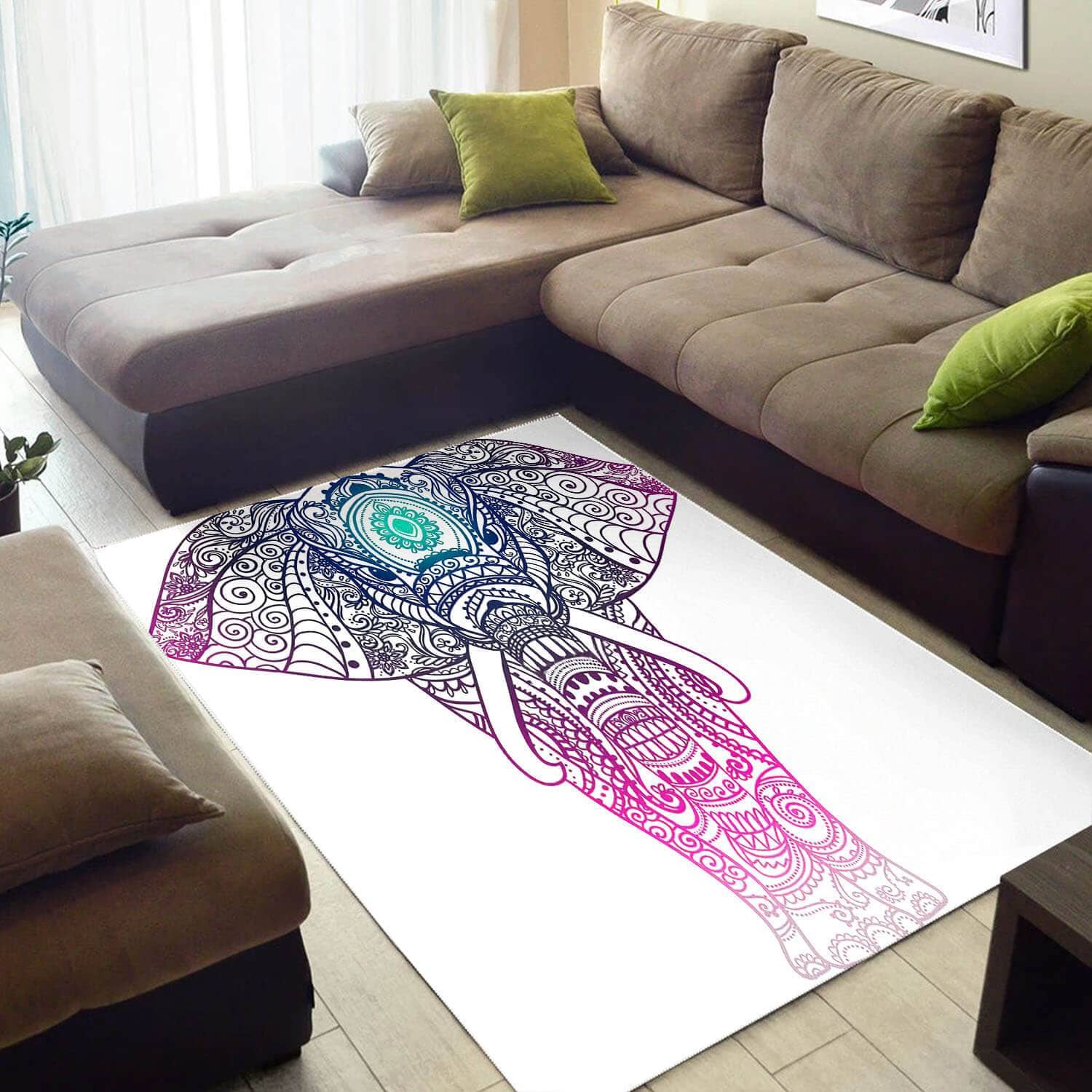 Modern African Attractive Wildlife Animals Large Inspired Living Room Rug