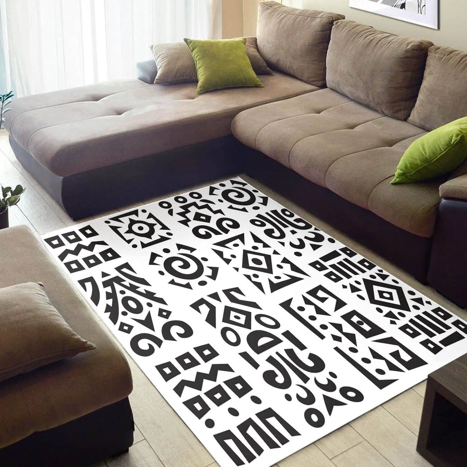 Modern African Awesome Black History Month Afrocentric Pattern Art Style Floor House Rug