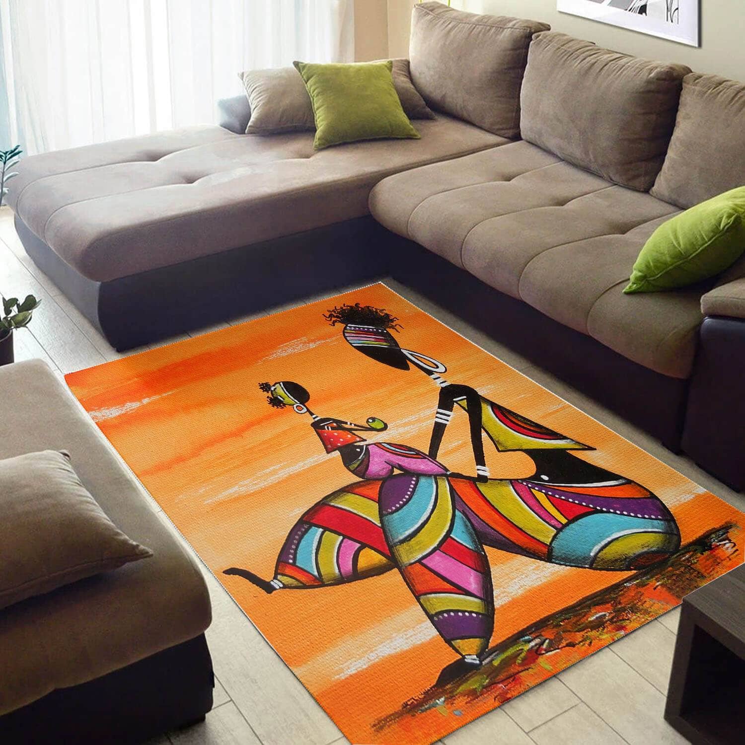 Modern African Beautiful Natural Hair Black Queen Style Area Themed Home Rug