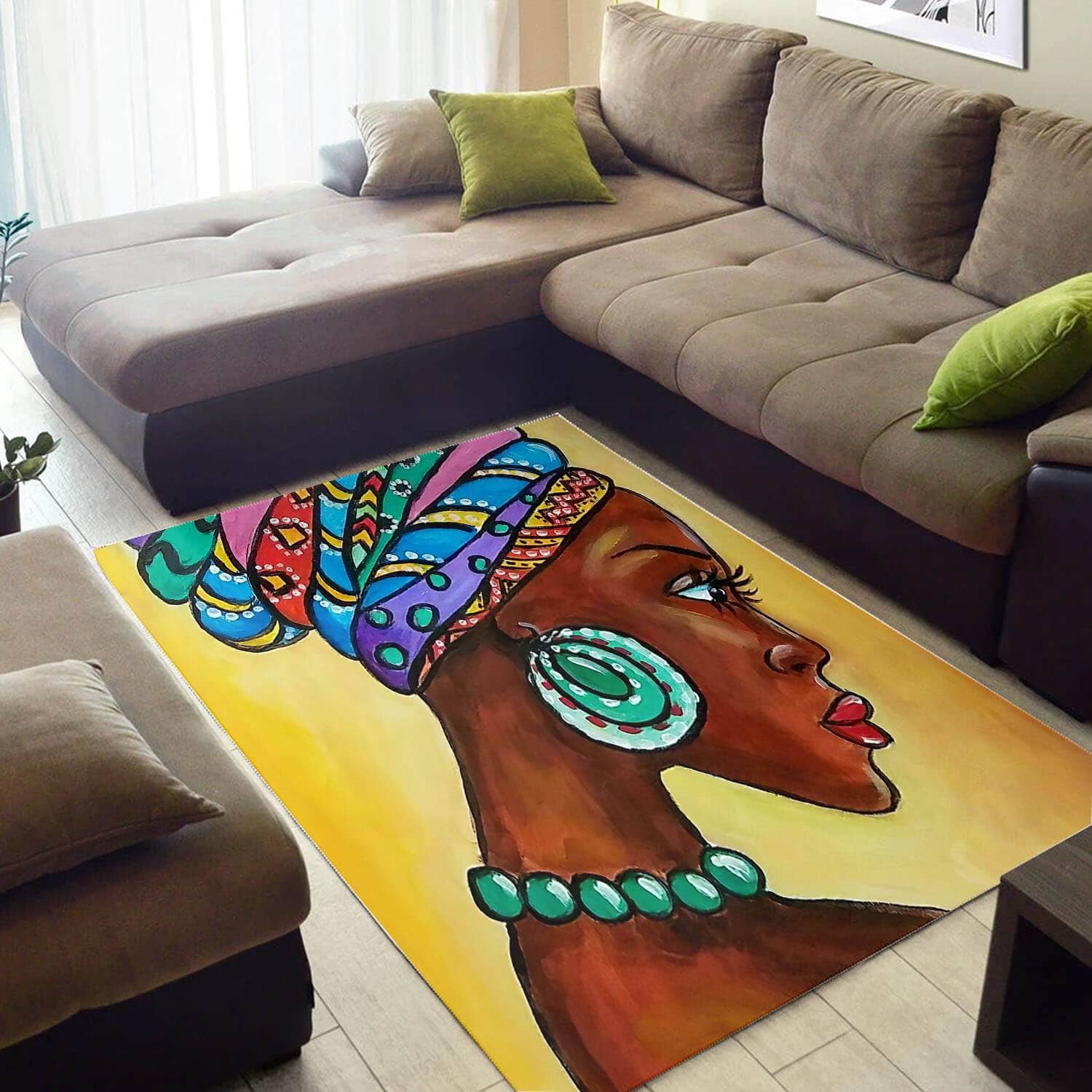 Modern African Beautiful Style Melanin Girl Large Carpet Room Rug
